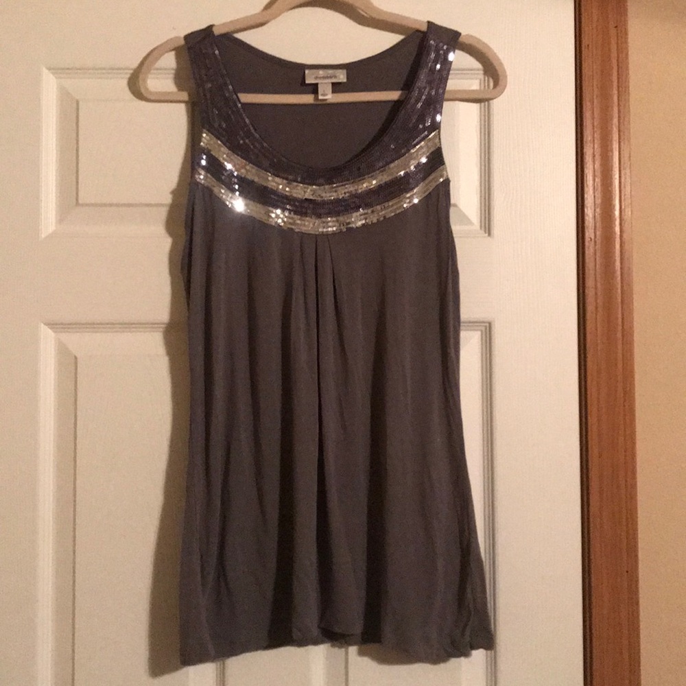 Gray sparkly tank top